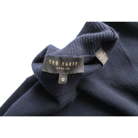 Ted Baker Lislie Pleated Peplum Sweater Navy Size TED 0/ US 2 - Picture 6 of 7